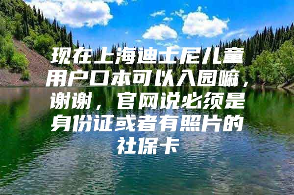 现在上海迪士尼儿童用户口本可以入园嘛，谢谢，官网说必须是身份证或者有照片的社保卡