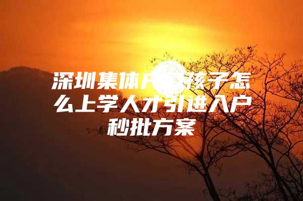 深圳集体户口孩子怎么上学人才引进入户秒批方案