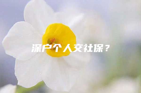 深户个人交社保？