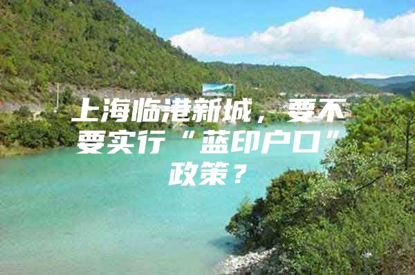 上海临港新城，要不要实行“蓝印户口”政策？