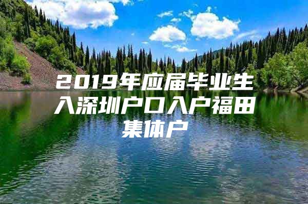 2019年应届毕业生入深圳户口入户福田集体户