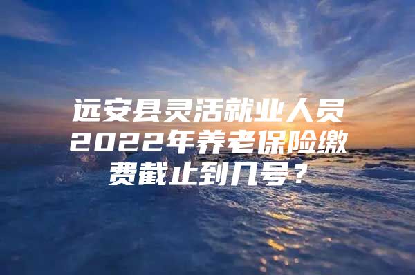 远安县灵活就业人员2022年养老保险缴费截止到几号？