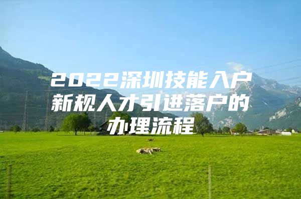 2022深圳技能入户新规人才引进落户的办理流程