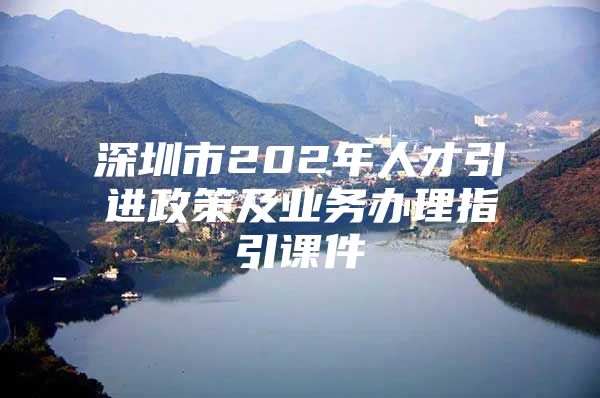 深圳市202年人才引进政策及业务办理指引课件