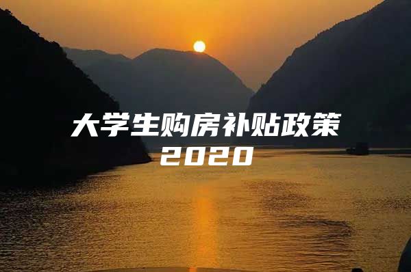 大学生购房补贴政策2020