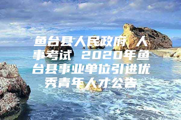 鱼台县人民政府 人事考试 2020年鱼台县事业单位引进优秀青年人才公告