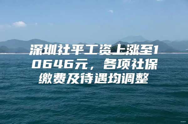 深圳社平工资上涨至10646元，各项社保缴费及待遇均调整