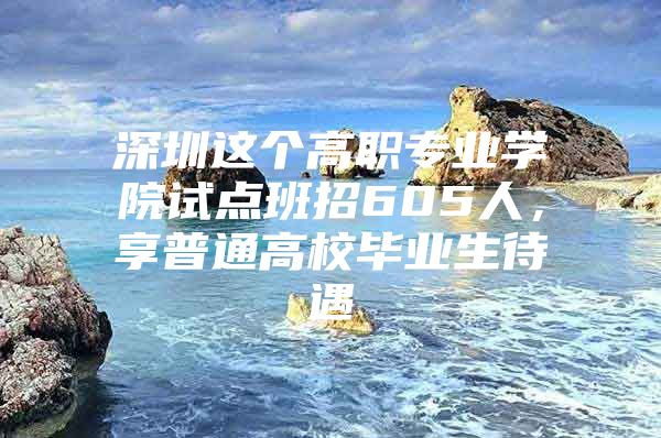 深圳这个高职专业学院试点班招605人，享普通高校毕业生待遇