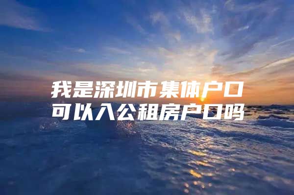 我是深圳市集体户口可以入公租房户口吗