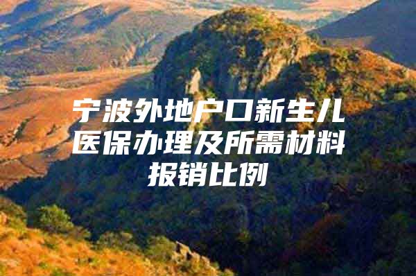 宁波外地户口新生儿医保办理及所需材料报销比例