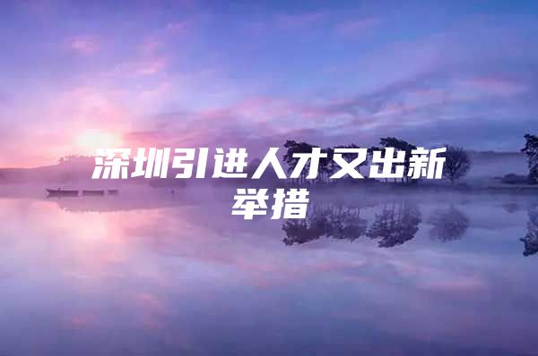 深圳引进人才又出新举措