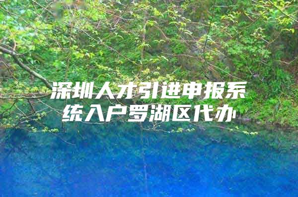 深圳人才引进申报系统入户罗湖区代办