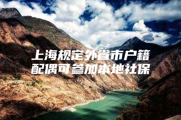 上海规定外省市户籍配偶可参加本地社保