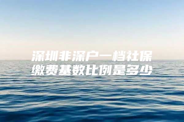 深圳非深户一档社保缴费基数比例是多少