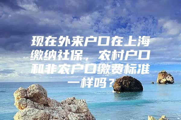 现在外来户口在上海缴纳社保，农村户口和非农户口缴费标准一样吗？