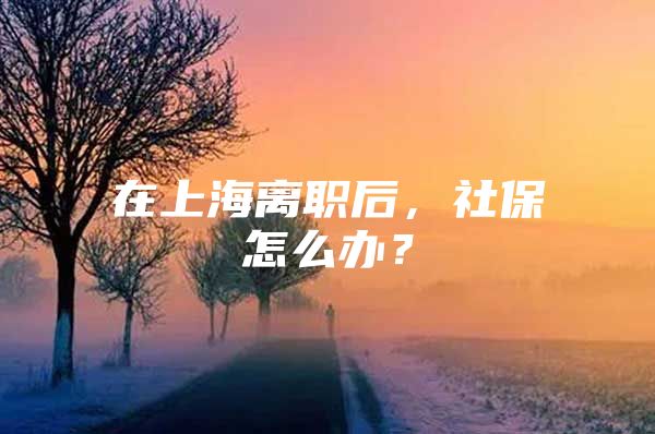 在上海离职后，社保怎么办？