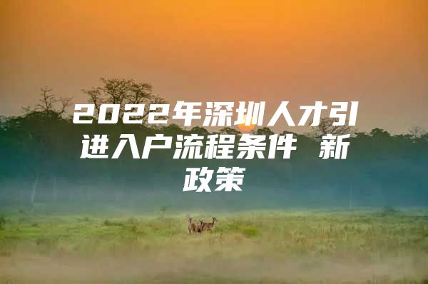 2022年深圳人才引进入户流程条件 新政策