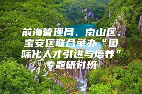 前海管理局、南山区、宝安区联合举办“国际化人才引进与培养”专题研讨班