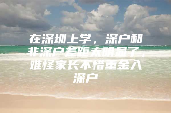 在深圳上学，深户和非深户差距太明显了，难怪家长不惜重金入深户