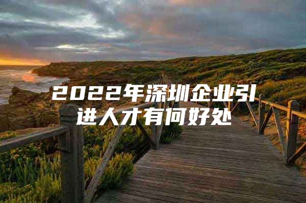 2022年深圳企业引进人才有何好处