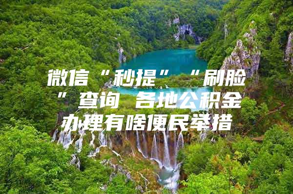 微信“秒提”“刷脸”查询 各地公积金办理有啥便民举措