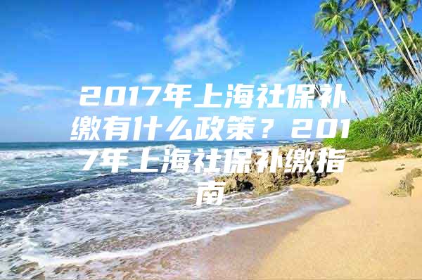 2017年上海社保补缴有什么政策？2017年上海社保补缴指南