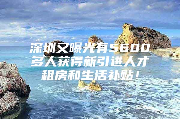 深圳又曝光有5600多人获得新引进人才租房和生活补贴！