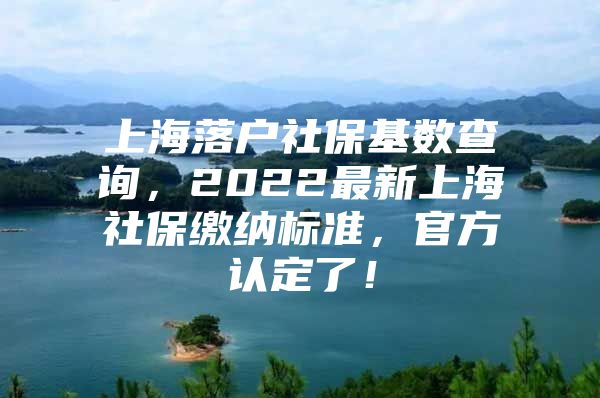 上海落户社保基数查询，2022最新上海社保缴纳标准，官方认定了！