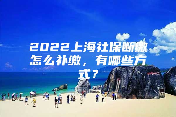 2022上海社保断缴怎么补缴，有哪些方式？