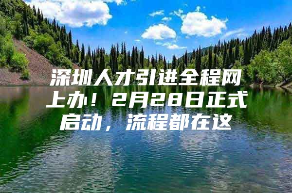 深圳人才引进全程网上办！2月28日正式启动，流程都在这