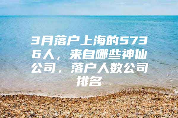 3月落户上海的5736人，来自哪些神仙公司，落户人数公司排名