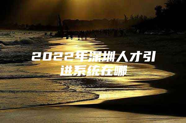 2022年深圳人才引进系统在哪