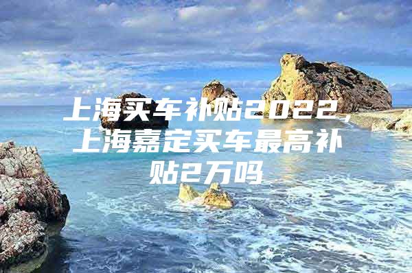 上海买车补贴2022，上海嘉定买车最高补贴2万吗