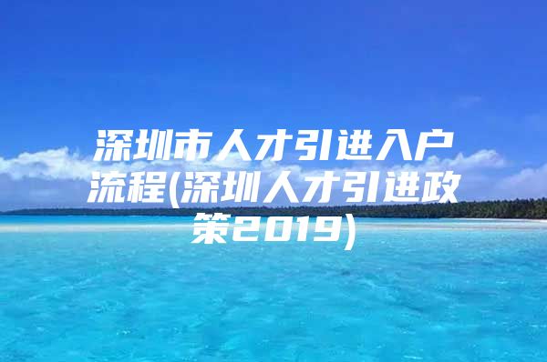 深圳市人才引进入户流程(深圳人才引进政策2019)