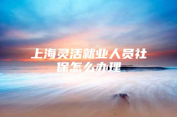 上海灵活就业人员社保怎么办理