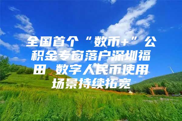 全国首个“数币+”公积金专窗落户深圳福田 数字人民币使用场景持续拓宽