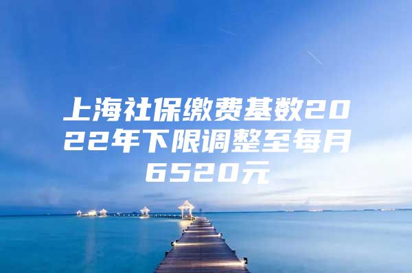 上海社保缴费基数2022年下限调整至每月6520元