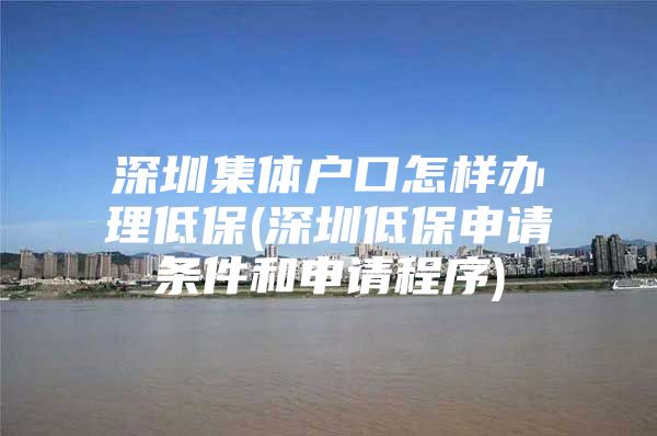 深圳集体户口怎样办理低保(深圳低保申请条件和申请程序)