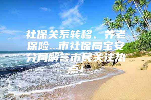 社保关系转移、养老保险...市社保局宝安分局解答市民关注热点！