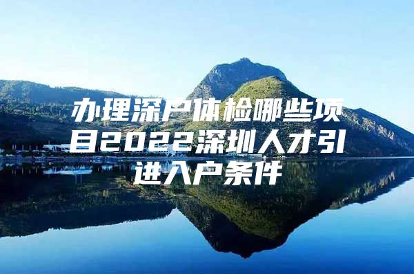 办理深户体检哪些项目2022深圳人才引进入户条件