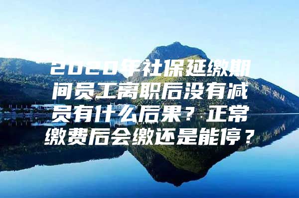 2020年社保延缴期间员工离职后没有减员有什么后果？正常缴费后会缴还是能停？