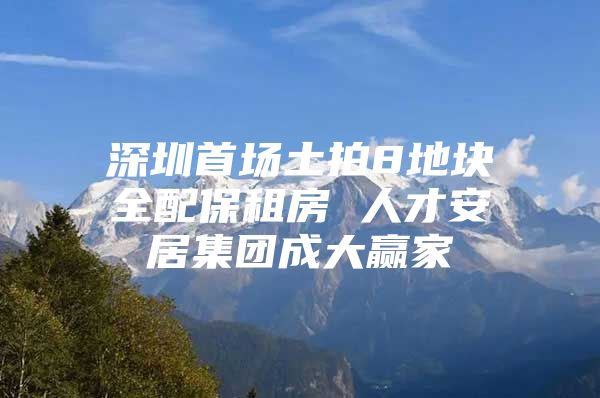 深圳首场土拍8地块全配保租房 人才安居集团成大赢家