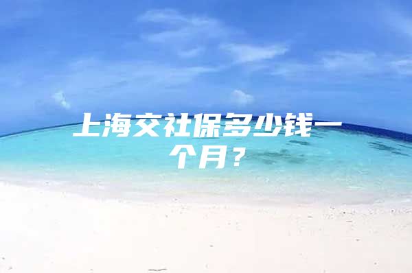 上海交社保多少钱一个月？