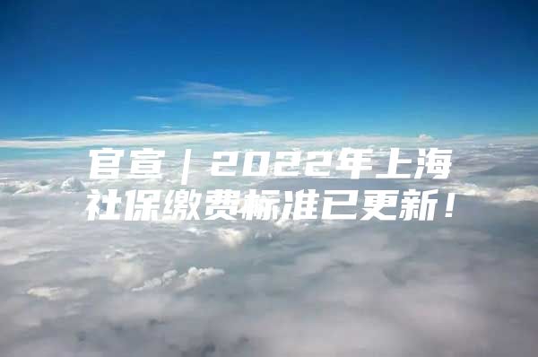 官宣｜2022年上海社保缴费标准已更新！