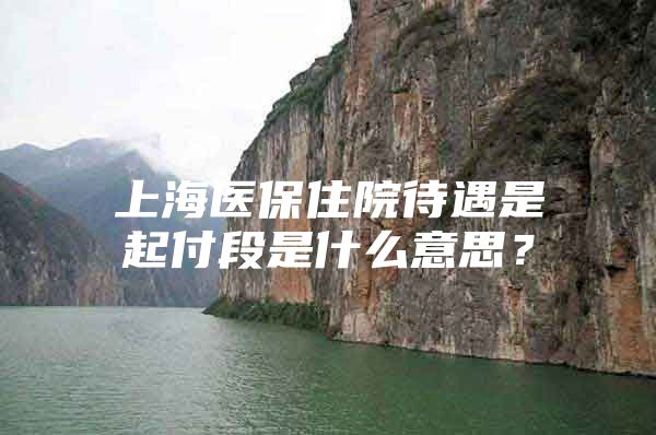 上海医保住院待遇是起付段是什么意思？