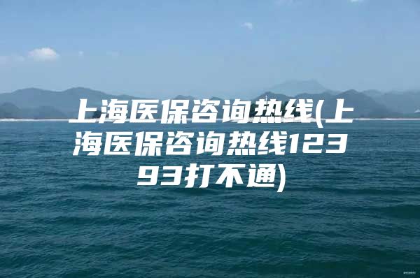 上海医保咨询热线(上海医保咨询热线12393打不通)