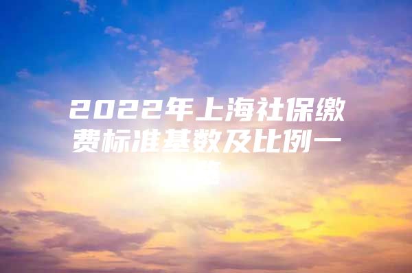 2022年上海社保缴费标准基数及比例一览