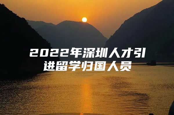 2022年深圳人才引进留学归国人员