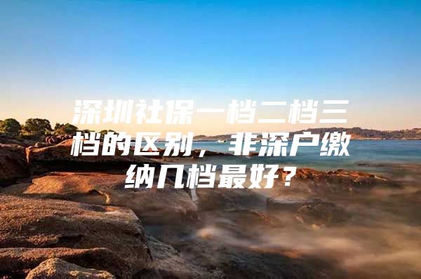 深圳社保一档二档三档的区别，非深户缴纳几档最好？