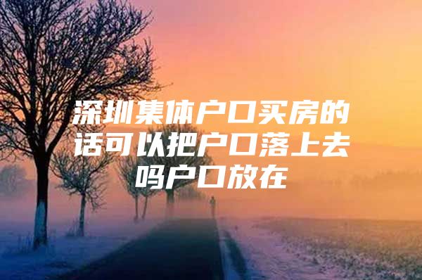 深圳集体户口买房的话可以把户口落上去吗户口放在